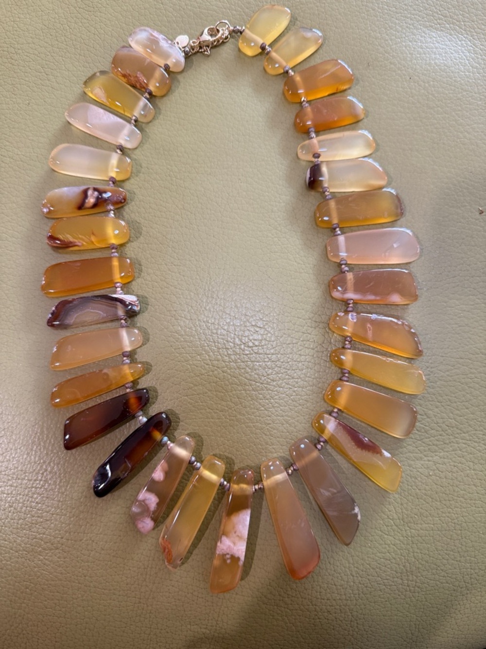 Agate Slice Statement Necklace in Yellow-Brown